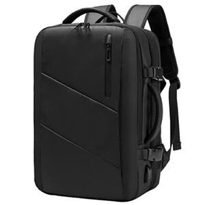 Expandable carry on black backpack